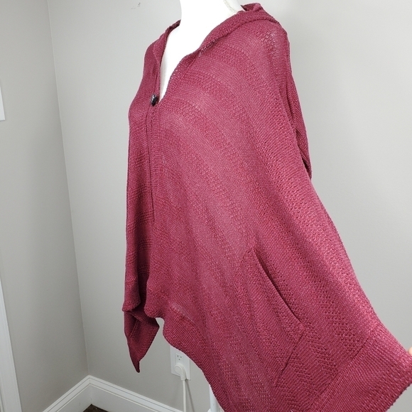 American Eagle Drape Hoodie Cardigan Hi Low Hem - Picture 2 of 13